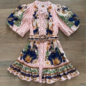 FARM Rio Pink and Blue Floral Mini Dress